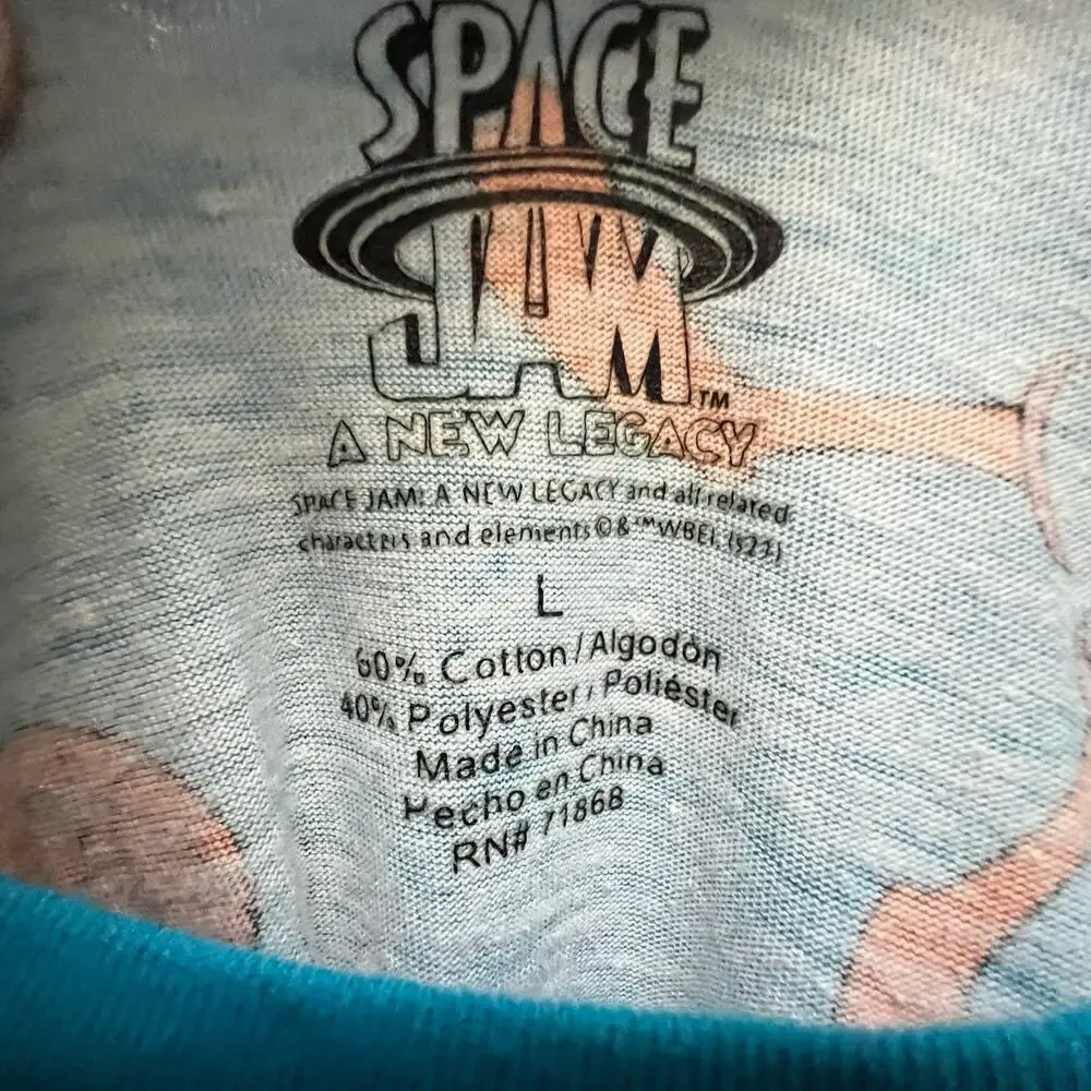 Space Jam Looney Tunes A New Legacy‎ Blue GraphicT-Shirt Size L